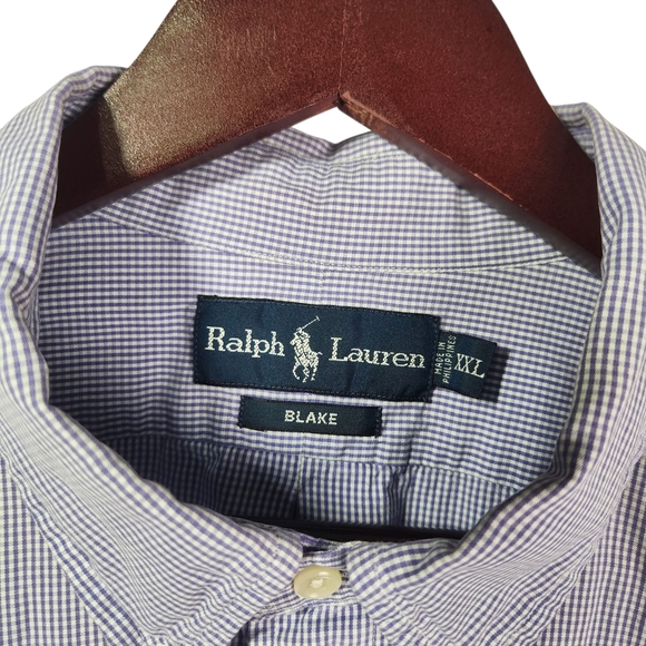 Ralph Lauren Men's Blake Blue Checkered Shirt Long Sleeve XXL - Picture 4 of 9